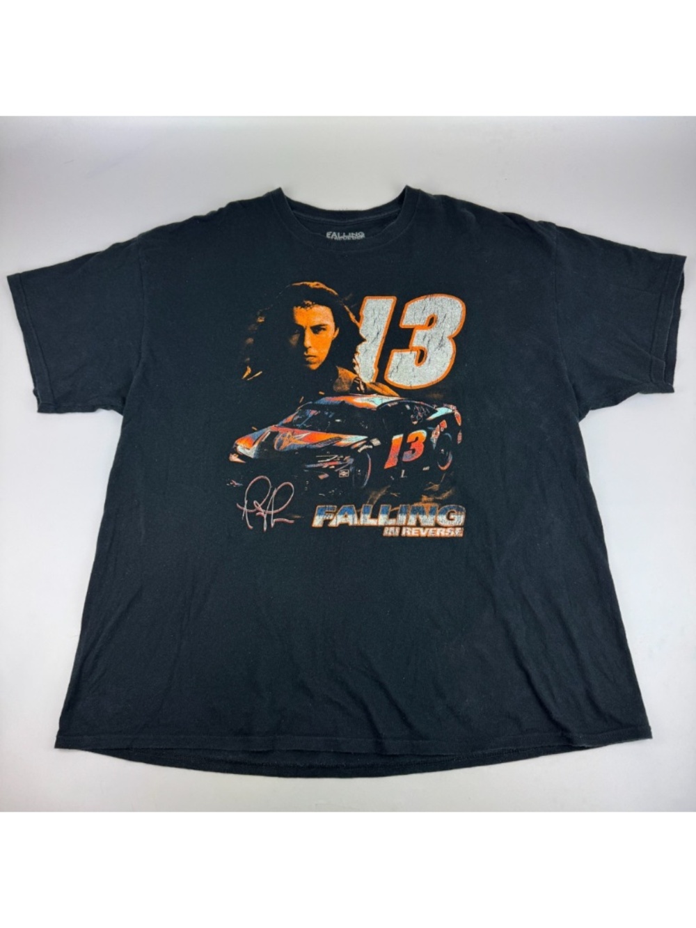 Falling In Reverse Mens Size 2XL Nascar Band T Shirt 13 BJ McLeod Black